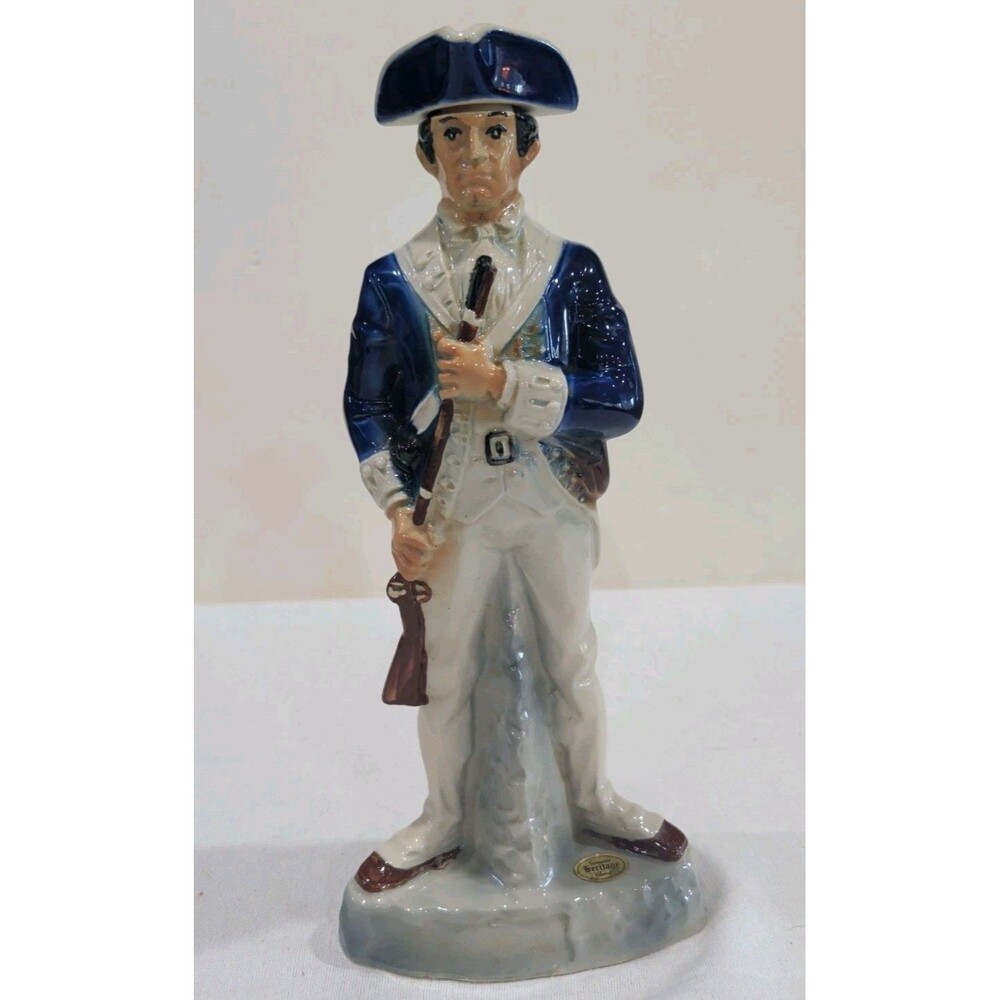Vintage Ezra Brooks 1975 Soldier Cavalry Blue Coat Bottle Decanter Empty